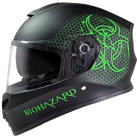 Kinder Integralhelm Bio-Hazard AHP – Motorradhelm für Kinder, ABS-Schale, robuster Kinderhelm für Downhill, Quad und Motocross, grün