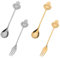 KICHOUSE 2 Set Forchetta cucchiaio in acciaio inox cucchiai di caffè burro dessert piccolo cucchiaini da espresso con cucchiaio e forchetta cucchiaio gelato Acciaio inossidabile Argento