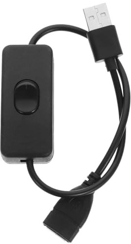 Tofficu 4pcs Interruptor de alimentación USB, Cable con interruptor On/Off para luces, Cable de extensión USB, Negro, 35 cm