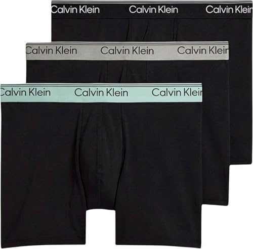 Calvin Klein Uomo Slip Boxer Confezione da 3 Elasticizzati, Nero (Black Bodies W/Black/Light Cast/Fe), L