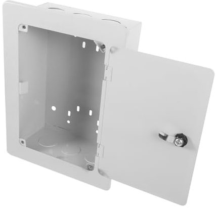 HOMSFOU Outdoor Wall-mounted Circuit Breaker Box 30-pair Weatherproof Junction Box for Phone and Tv Cables Metal Cable Enclosure for Electrical Projects