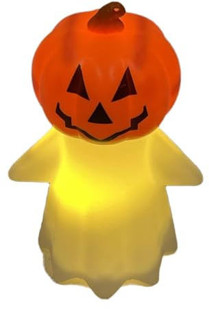 Milageto Halloween Kürbis Geist Nachtlicht Halloween Decor Sammler Skulptur Nacht Lampe Nachtlicht für Schlafzimmer Tischplatte Regal
