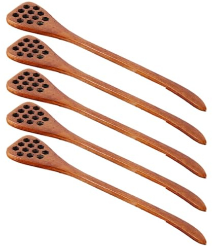 Flaroey Wooden Stirring Spoon H-Oney Spoon Honeycomb, Stirring Stick Spoon, Hand Mixer A