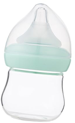 TOYANDONA Glas Babyflasche 90ml mit Weithals und Brustähnlichem Sauger aus Glas Anti Kolik Design für Neugeborene und Babys zum Stillen und Füttern Zuhause