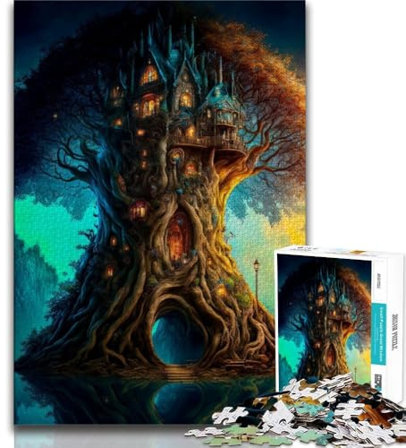 1000-teiliges Puzzle Baumhaus 1000-teiliges Puzzle für Erwachsene und Jugendliche trainieren Sie Ihr Gehirn und Ihre Hände Geschenke für Freunde und Familie (26x38cm)