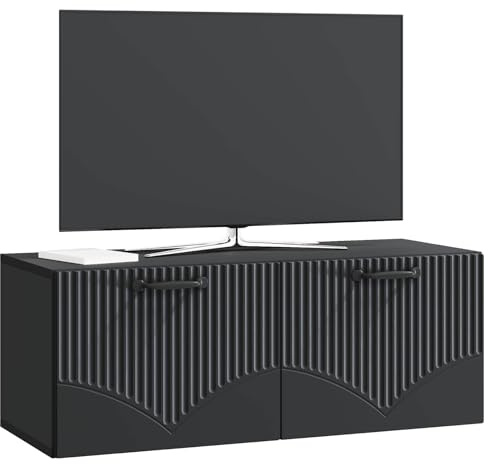 vidaXL Wandmontierter TV-Schrank Schwarz 78,5 x 31 x 30 cm, Moderner Wohnbereich, Rechteckiger Wandschrank, Viel Stauraum, Schlichtes Design für die Haushaltsorganisation