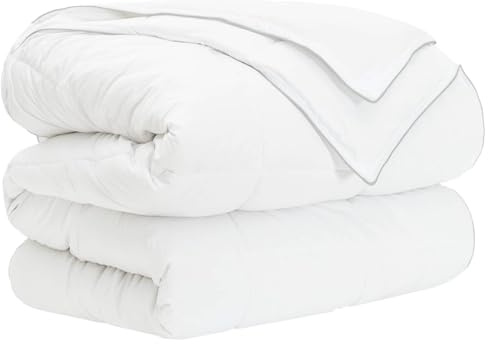 Ziaphsol Couette toutes saisons - Blanc - 140 x 200 cm - Mélange de fibres de bambou et polyester - Poids de remplissage de 150 à 250 g/m² - Couverture respirante pour chambre à coucher toute l'année