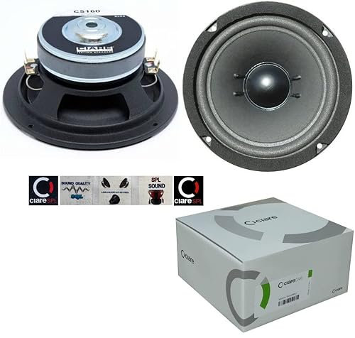 1 CIARE CS160 subwoofer da 40 + 40 watt rms e 120 + 120 watt max da 6,5 16,50 cm 165 mm dvc doppia bobina 4 + 4 ohm ottimo porte portiere auto, 1 pezzo + 5 adesivi omaggio