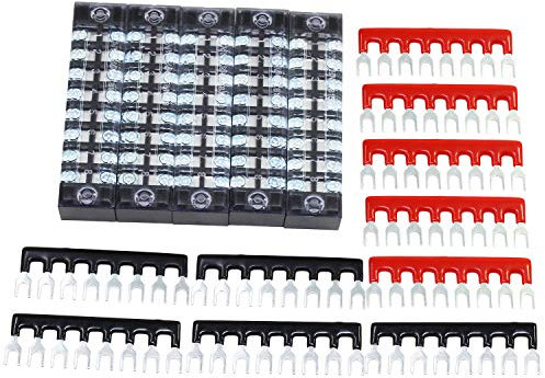 HSeaMall 600V 15A Schraubklemmenleiste 8Position Doppelte Reihen-Schrauben-Streifen-Schraube 15PCS(8Position-5pack)