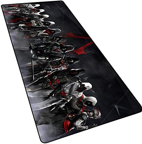 Mauspad Assassin's Creed 900X400mm Mauspad, Speed ​​Gaming Mousepad, Erweitertes XXL großes Mousemat mit 3mm starker Basis, für Notebooks, PC, A
