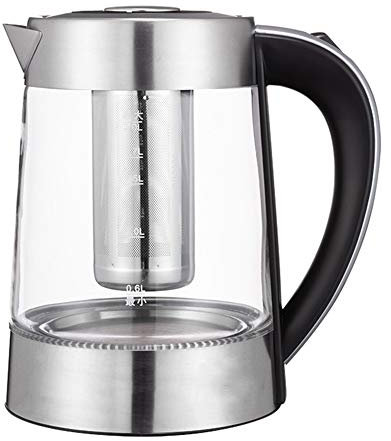 XYanZi 2L Electric Kettle,high borosilicate glass,Colour Changing LED Jug Kettle with Removable Washable Filter, Concealed Heating Element, Boil-Dry Protection, BPA,silver