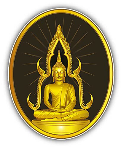 20cm! Hochwertiger Kühlschrank-Auto-Aufkleber Sticker Cartoon Comic Thailändische sitzende Buddha Statue UV&Waschanlagenfest Decal