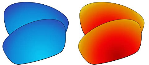 EZReplace Verres de rechange pour lunettes de soleil Oakley Straight Jacket 2007 (verres polarisés) – Compatible avec les cadres Oakley Straight Jacket 2007 (bleu glacier+rouge feu)