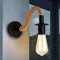E27 luminaire Applique murale Vintage en corde de chanvre applique murale industrielle idéal pour un Loft un couloir ou une chambre à coucher ,110/220V 60w, Noir