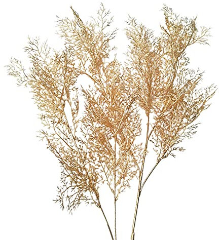 HLTER Künstliche Goldblätter, Zweige, 100 cm lange Stiel, Glitzer-Blumen, künstliche Glitzer, Blätter, Baumstiele, Blumenarrangements, 3 Stück