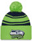 New Era Seattle Seahawks NFL 2022 Sideline Sport Knit Green Navy Beanie - One-Size