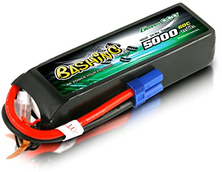 Gens ace 4S Lipo Batterie 5000mAh 14.8V 60C 4S Bashing Batterie avec connecteur EC5 pour la Plupart des Voitures RC à l'échelle 1/8 1/10