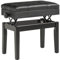 HOMCOM Banc de Piano, Banc de Clavier réglable en Hauteur en Bois Massif, Tabouret Piano avec Compartiment caché, siège rembourré polyuréthane, Stable et antidérapant, Charge 150kg, Noir