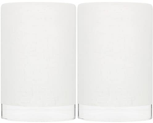 2 Stück Weißes Leinen Milchglas Lampenschirm Zylinder Lampenabdeckung Pendelleuchtenschirm Leuchten 5. 9 Zoll Höhe 3. 9 Zoll Durchmesser für Anhänger Lüfterlicht Raumveranden