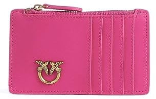 Pinko Airone CARDHOLDER Vitello Seta, Accessori Portacarte da Viaggio Donna, N17Q_Pink Antique Gold, U