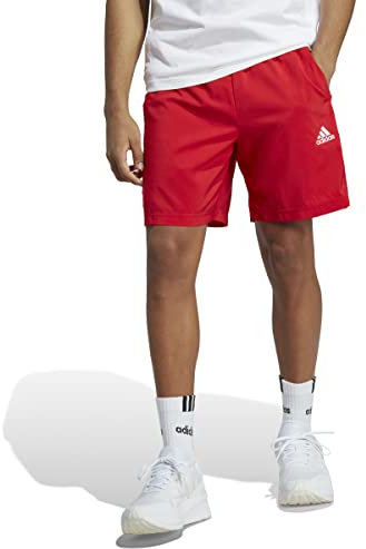 adidas Homme AEROREADY Essentials Chelsea 3-Stripes Shorts, Better Scarlet/White, S