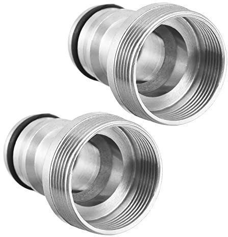 QUARKZMAN M22 Buchse M24 Stecker Gewinde Garten Schlauch Schnellverbindung x 2STK. Vernickelter Messing Wasserschlauch Fitting Adapter für Wasserhahn
