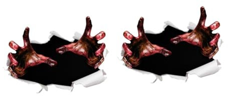 OSALADI 2st Geschmückt Gruselige Aufkleber Zombie-aufkleber Gruseliger Wandaufkleber Wandtattoo Blutige Hand Schmücken Vampir-party-wanddekoration Horror-wandbild Halloween Unheimlich