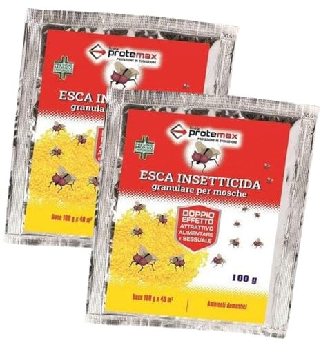 Busta Di Esca Insetticida Granulare Per Mosche, Eccellente Attrattività. Ambienti Domestici 100g (2 Buste)