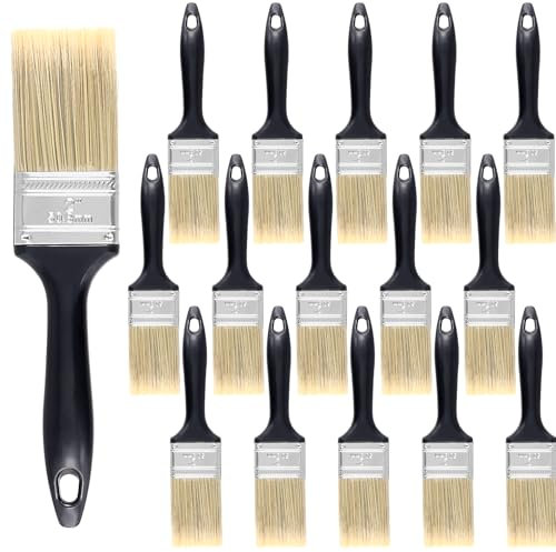 KEILEOHO 16 Stück 50 mm Malerpinsel Set, Lasurpinsel mit Kunststoffgriff, Lackpinsel Flachpinsel für Malerei, Dekoration