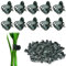 100 Stück Pflanzenclips Orchideen Klammern, Garten Pflanzen Clips, Blumenklammern, Pflanzenclips Klein, Pflanzenklammern Kunststoff, für Unterstützen und Halten Pflanze (Dunkelgrün)