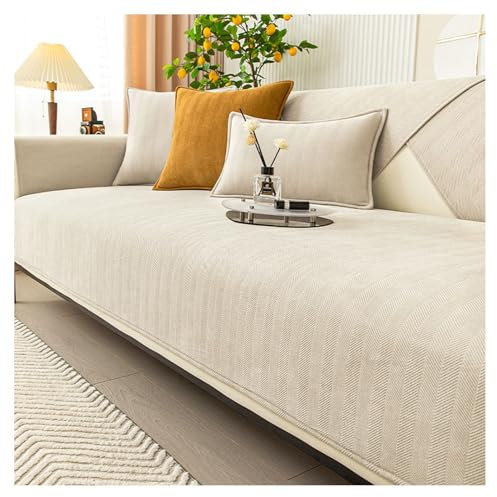 Couch Überzug Weiche Chenille für Ecksofa: Weiche Sofa Überzug für 1 2 3 4 Sitzer Sofabezug Anti Rutsch Sofa Schutzhülle für L Form U Form Sektionssofa Hund Katze Sofaschoner(Beige 1,70*210cm)