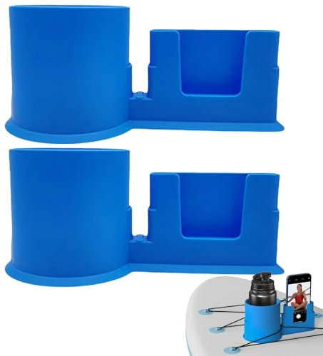 WISIRENT 2 Stück Blau Sup Board Zubehör, Paddle Board Getränkehalter Multifunktional Kajak Wasserflaschenhalter, Surfbrett Getränkehalter Universeller Getränkehalter Getränkehalter Sup für Kajak