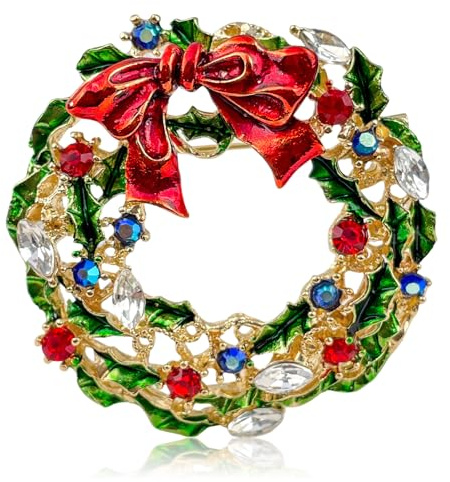 Weihnachtsbrosche Damen,Strass Weihnachtsbroschen,Weihnachtsschmuck Broschen Pin,Strass Anstecknadeln,Weihnachten Broschen Pin,Brosche Weihnachten,für Kleidung Schal Hut Ornamente oder Geschenk