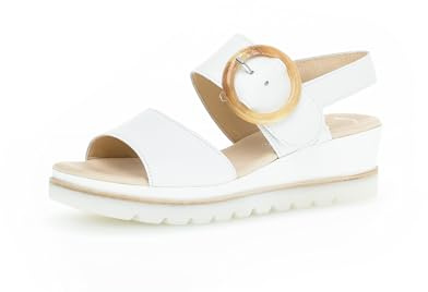 Gabor Damen Plateausandalen, Frauen Sandalen,Sandaletten,Sommersandalen,flach,Passform,Comfort,wechsel-Fussbett,Optifit,rot,Weiss,35 EU / 2.5 UK