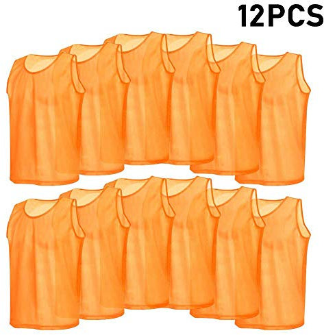VGEBY 12 Stück Trikots, Sportweste, Erwachsene, Sportkleidung, Trainingsanzug, atmungsaktiv, aus Netzstoff, für Fußball, Hockey, Basketball