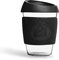 Neon Kactus Gobelet Verre Borosilicate Isotherme Soufflé à la Main, Tasse à Café Réutilisable avec Couvercle Silicone de Qualité Alimentaire et Revêtement Thermique, Tasse de Voyage verre Recyclable.