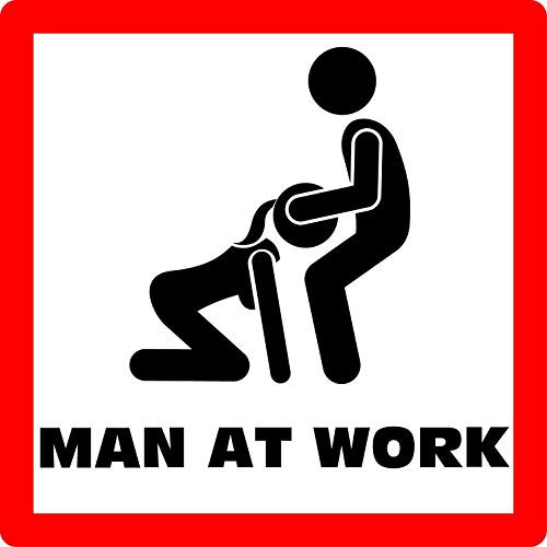 Aufkleber Sticker Man at Work JDM Tuning Autoaufkleber Fun Lustig Stickerbomb Sex Girls Motorrad Moped Simson Trabant S50 Schwalbe Zweitakt