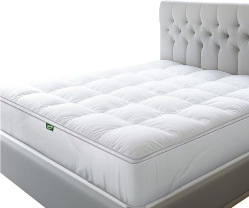 Sleep Mantra Matratzenauflage - Pillow-Top-Konstruktion Mit Daunen-Alternativfüllung, Kühlender Matratzenauflage-Schutz - Tiefe Tasche (Twin, Weiß)