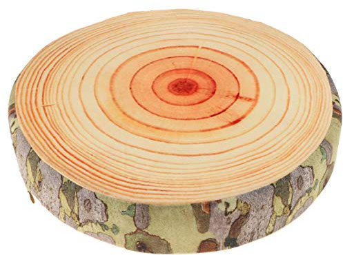 LANFIRE 3D Baum Holz Scheibe Memory Foam Weiche Wurfkissen Log Kissen Puppe Stuhl Sitzkissen für Home Office Gingko Baum Obst Kissen Sofa Schaum Kissen (Cushion 02)