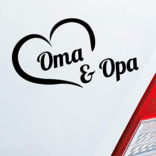 Hellweg Druckerei Oma & Opa Stolz Liebe Herz Großeltern Kind Auto Aufkleber Sticker Heckscheibenaufkleber