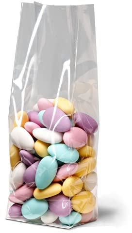Sachets Biodégradables Transparents, 100 Pz, Sacs Enveloppes pour Aliments, Certifiés Compostables, Emballages de Confettis, Idée Cadeau