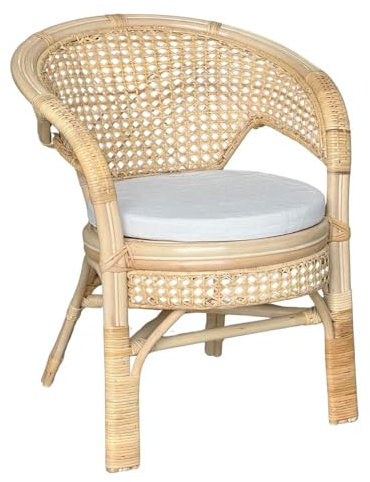 okaffarefatto zimbardi costanza Sessel Amanda aus Bambusholz und Wiener Stroh mit Kissen