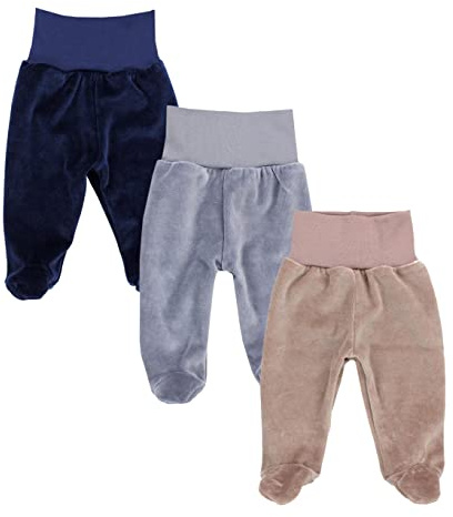 TupTam Pumphose Baby Jungen 3er Pack – Weiche Baby Hosen Jungen mit Fuß aus Nicki Baumwoll-Mix