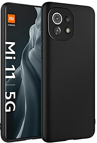 Verco Kompatibel mit Xiaomi Mi 11 Hülle, Matte Rückschale Schutzhülle für Xiaomi Mi 11 5G Case Silikon Handyhülle - Schwarz