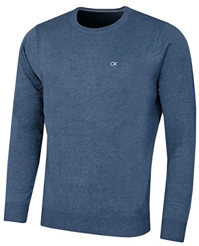 Calvin Klein Herren mit Rundhalsausschnitt Sweater - Denim Marl - L