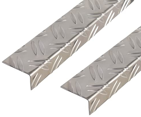 Alberts 497422 Winkelprofil | Riffel-Prägung | Aluminium, blank | 1000 x 65,6 x 35,5 mm | 2er Set