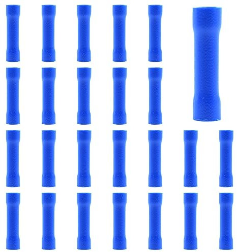 CEEYSEE 100Pcs Kabelverbinder Butt-Kabelverbinder Stoßverbinder Quetschverbinder - Isolierte PVC Quetschverbinder - für 1.5-2.5 mm² Kabel (Blau/DPTL)