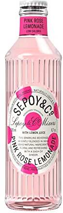 SEPOY & CO. Pink Rose Sparkling Lemonade, Premium Cocktail Mixer, Made with Natural Rose & Lemons, Low Calorie, Lemonade Mocktail, Pack of 6X 200 ml