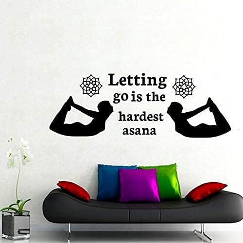 Küchenfliesen Wandsticker, Echtes Loslassen Ist Die Härteste Asana Yoga Silhouette 90X32 Cm