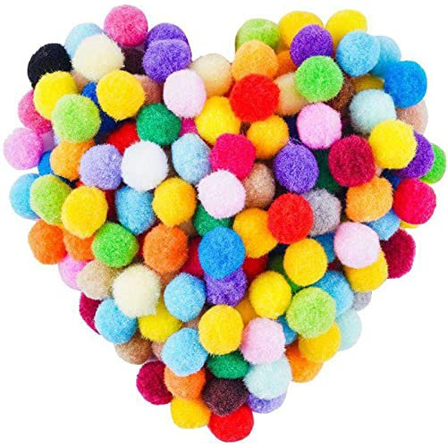 500 Stück Bunte Pompons,10mm Bunte Pompons zum Basteln , Mini Filzkugeln Multicolored Flauschigen Bälle,Bunt Mini Pompons, Pom Pom bälle Flauschigen Plüsch Bälle für Lustige DIY Kreative Handwerk